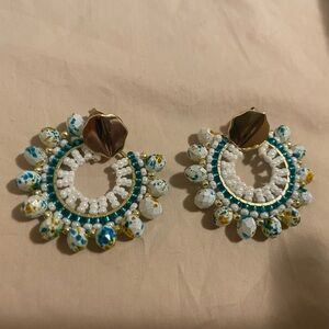 Hand beaded etsy statement earrings